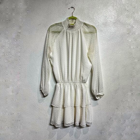 Yumi Kim Swiss Dot White Class Act Mini Dress Sz S - Picture 2 of 12